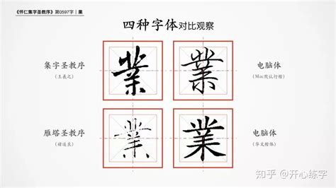 業 書法|王羲之业 (業)字的行书写法